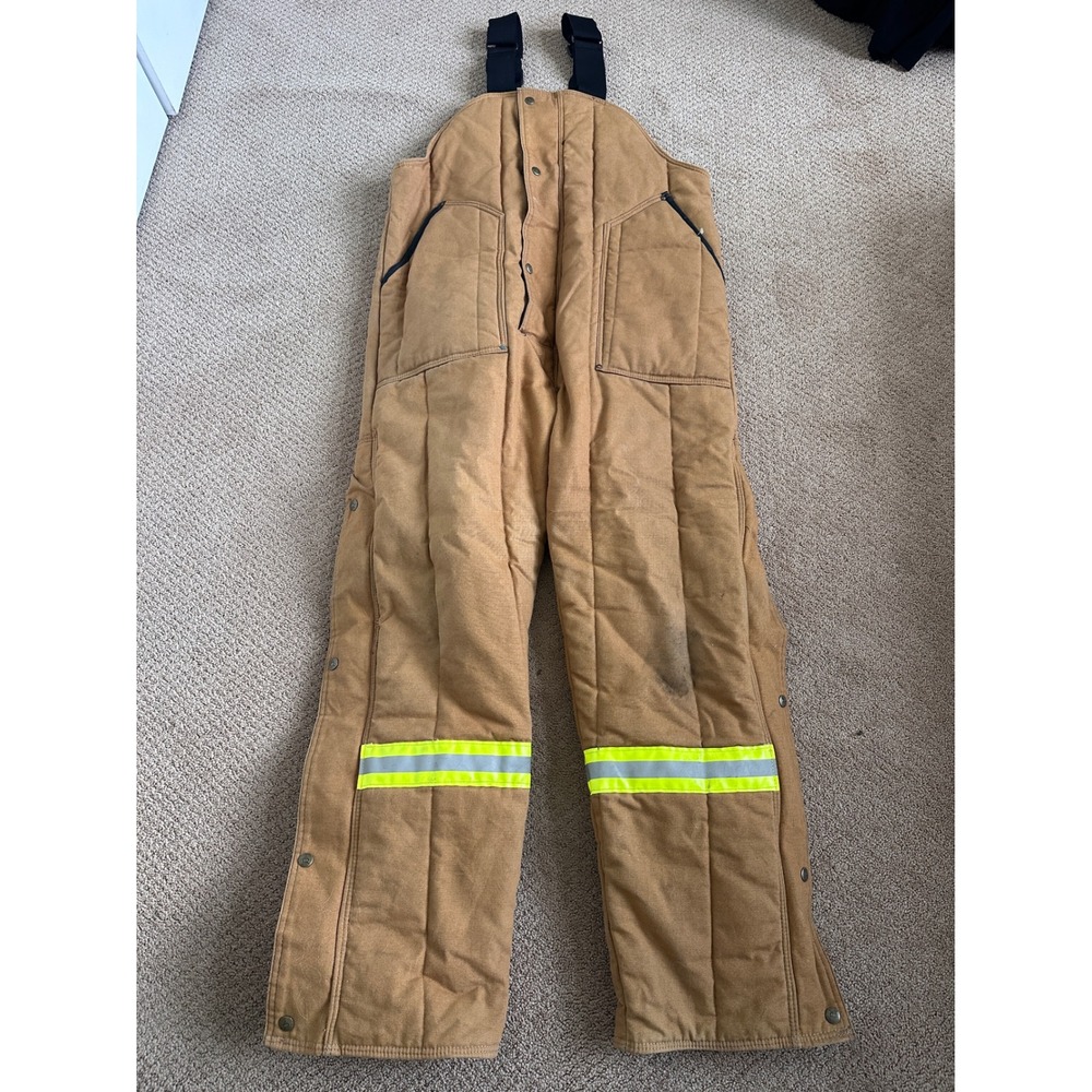 RefrigiWear Bib Overalls Mens Large 335 Insulated Workwear Canvas Hunt USA